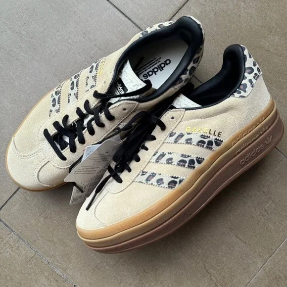 adidas Gazelle Beige Leopard Sneakers - Picture 5 of 10